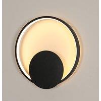 COMELY Indoor Wall Lights, 12W Round Wall Lights, Warm White Light, Black