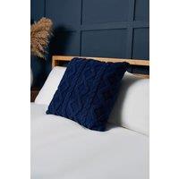 BHS Cable Knit Cushion in Navy | Size: 45 cm x 45 cm