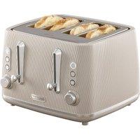 Daewoo 'Cascade' 4-Slice Toaster Ridge Textured Finish Defrost Reheat Cancel in Taupe | Size: Large