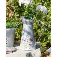 Dibor Lavender Meadow Metal Pitcher Jug Flower Vase in Grey | Size: Large