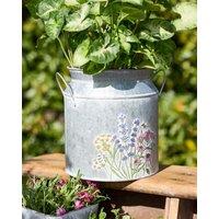 Dibor Spring Floral Metallic Milk Churn Flower Vase H18 x Dia.20cm in Grey | Size: Medium