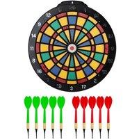 VFM e-Store Dart Board & Plastic Darts Set 32cm x 32cm Multicolour X 1 | Size: 32 cm x 32 cm