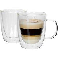 Rink Drink Double-Walled Glass Coffee Cups Set - 386ml - Pack of 2 in Clear
