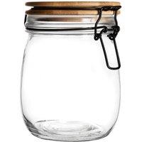 Argon Tableware Wooden Clip Lid Storage Jar - 750ml with Seal in White