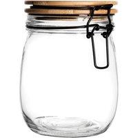 Argon Tableware Wooden Clip Lid Storage Jar - 750ml with Seal in Black