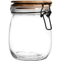 Argon Tableware Wooden Clip Lid Storage Jar - 750ml with Seal in Clear