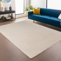 Desire Rugs Snuggly Washable Low Pile Living Room Area Rug Anti-Slip Felt Backing in Cream | Size: 160 cm x 220 cm