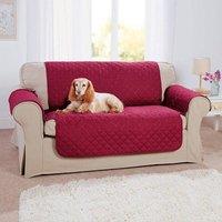 Coopers of Stortford Quilted 2 Seater Sofa Cover Reversible, Machine Washable 223 x 190.5cm in Wine | Size: 223 x 190.5 cm