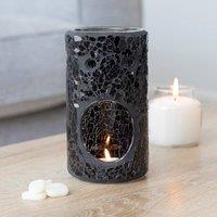 60 SECOND MAKEOVER Pillar Black Crackle Mosaic Oil Burner