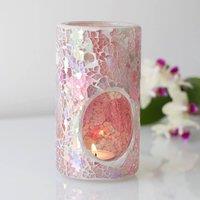 60 SECOND MAKEOVER Pillar Pink Crackle Mosaic Oil Burner
