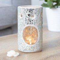 60 SECOND MAKEOVER Pillar Silver Crackle Mosaic Oil Burner