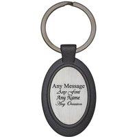 Uniqueful Personalised Oval Keyring with Black Border Birthday Gift for Friend