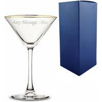 Uniqueful Personalised Gold Rim Enoteca Martini Glass Birthday Gift for Friend