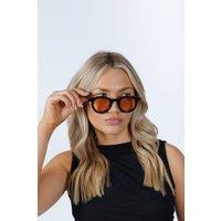 SVNX Bold Rounded Sunglasses in Black Orange