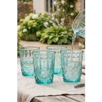 Dibor Set of 4 Vintage Luxury Spring Summer Turquoise Drinking Glass Whiskey Glass Tumblers Wine Goblets Wedding Gift 240ml in Green | Size: 4 Pack