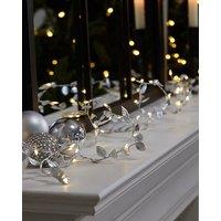 Dibor Silver Leaves Pre-Lit String Xmas Table Christmas Garland 2m