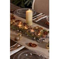 Dibor Rose Gold Sparkle Four Tealight Table Decoration Centrepiece Christmas Dcor Candle Holders 40cm
