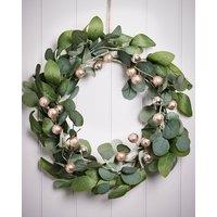 Dibor Giant Eucalyptus Sparkle Xmas Wreath Front Door Christmas Wreath 55cm in Green