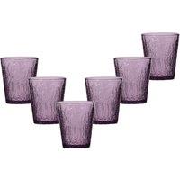 Dibor Set of 6 Vintage Luxury Spring Summer Lavender Embossed Drinking Glass Tumblers Wedding Gift 320ml in Purple | Size: 6 Pack