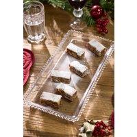 Dibor Set of 2 Vintage Large Bella Perle Beaded Glass Tableware Dinner Serving Platter Dishes L36cm x W18cm in Clear | Size: Medium