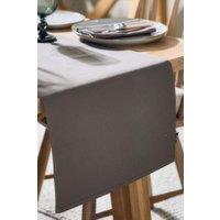 Dibor Large Brown Cotton Plain Dining Table Runner Table Cloth 180cm