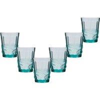 Dibor Set of 6 Vintage Luxury Spring Summer Turquoise Drinking Glass Whiskey Glass Tumblers Wine Goblets Wedding Gift 240ml in Green | Size: 6 Pack