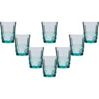 Dibor Set of 8 Vintage Luxury Spring Summer Turquoise Drinking Glass Whiskey Glass Tumblers Wine Goblets Wedding Gift 240ml in Green | Size: 8 Pack