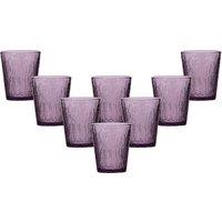 Dibor Set of 8 Vintage Luxury Spring Summer Lavender Embossed Drinking Glass Tumblers Wedding Gift 320ml in Purple | Size: 8 Pack