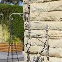 Dibor Set of 2 Cast Iron Garden Hanging Bracket Wall Brackets in Grey