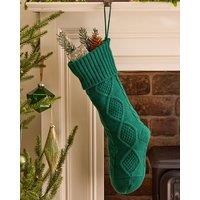 Dibor Set of 4 Green Chunky Knit Xmas Gift Decoration Christmas Stocking | Size: 4 Pack