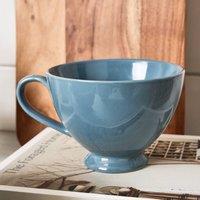 Dibor Set of 4 Montmartre Large French Blue Ceramic Tea Cups Coffee Mugs | Size: 4 Pack