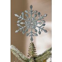 Dibor Light Blue Beaded Snowflake Christmas Decorations Tree Topper