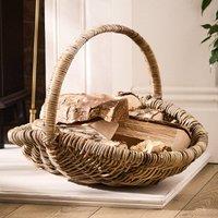 Dibor Traditional Medium Large Natural Fireside Log Carrier with Handle