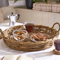 Dibor Natural Rattan Medium Decorative Tray with Handles H10 x L36 x W60cm