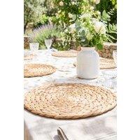 Dibor Set of 4 Lakelyn Water Hyacinth Dining Table Round Placemat in Natural