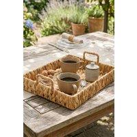 Dibor Traditional Water Hyacinth Large Rectangular Serving Tray in Natural