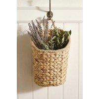 Dibor Natural Woven Water Hyacinth Medium Wall Basket with Rope Detailin H29 x D14cm