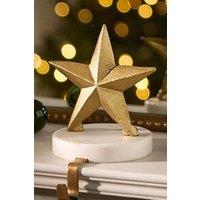 Dibor Marble & Gold Star Stocking Hook Christmas Stocking Holder | Size: 1 Pack