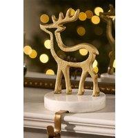 Dibor Marble & Gold Reindeer Stocking Hook Christmas Stocking Holder | Size: 1 Pack