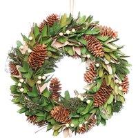 Dibor 35cm Forest Green Xmas Decor Front Door Wreath Christmas Wreath