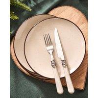 Dibor Set of 4 Cream Dinner Side Plates Dia 20cm | Size: 4 Pack