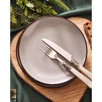 Dibor Set of 4 Grey Dinner Side Plates Dia 20cm | Size: 4 Pack