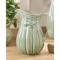 Dibor Traditional Green Ceramic Table Decor Flower Jug Pitcher | Size: Large