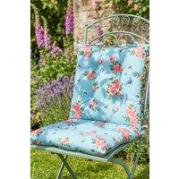 Dibor Set of 2 Floral Blue Summer Outdoor Garden Chair Seat Pad Cushions W40 x L40cm | Size: 40 cm x 40 cm