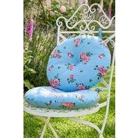 Dibor Set of 2 Blue Rose Round Summer Outdoor Garden Chair Seat Pad Cushions Dia 40cm | Size: 40 cm x 40 cm