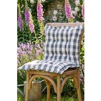 Dibor Set of 2 Grey Gingham Summer Outdoor Garden Chair Seat Pad Cushions W40 x L40cm | Size: 40 cm x 40 cm