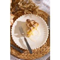 Dibor Set of 4 Luxury Auvergne Beaded White Christmas Dinnner Side Plates Dia 20cm | Size: 4 Pack