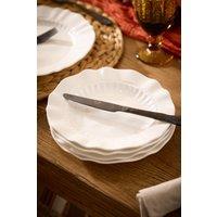Dibor Set of 4 Luxury Palais Royal White Dinner Side Plates Dia 22cm | Size: 4 Pack