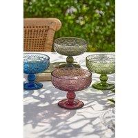 Dibor Set of 4 Vintage Style Fontaine Colorful Embossed Footed Christmas Desserts Bowls H10 x Dia12cm | Size: 4 Pack