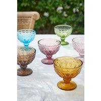 Dibor Set of 6 Roselle Colorful Embossed Footed Christmas Desserts Bowls H10 x Dia10.5cm | Size: 6 Pack